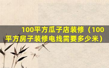 100平方瓜子店装修（100平方房子装修电线需要多少米）