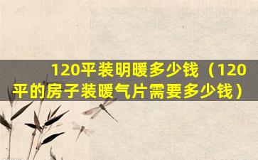 120平装明暖多少钱（120平的房子装暖气片需要多少钱）