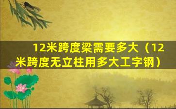 12米跨度梁需要多大（12米跨度无立柱用多大工字钢）