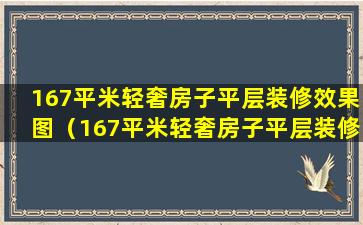 167平米轻奢房子平层装修效果图（167平米轻奢房子平层装修效果图视频）