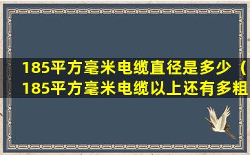 185平方毫米电缆直径是多少（185平方毫米电缆以上还有多粗的）