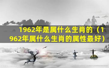 1962年是属什么生肖的（1962年属什么生肖的属性最好）