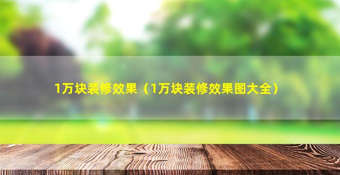 1万块装修效果（1万块装修效果图大全）