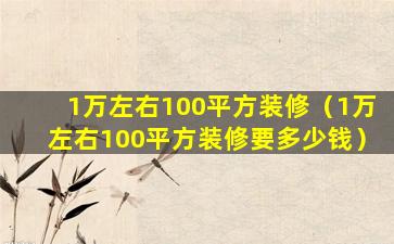 1万左右100平方装修（1万左右100平方装修要多少钱）