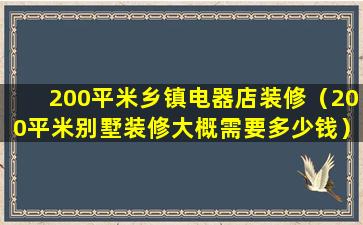 200平米乡镇电器店装修（200平米别墅装修大概需要多少钱）