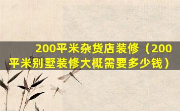 200平米杂货店装修（200平米别墅装修大概需要多少钱）