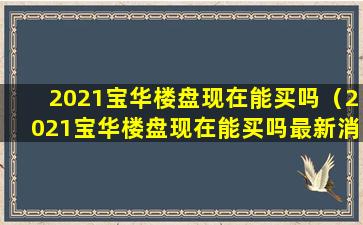 2021宝华楼盘现在能买吗（2021宝华楼盘现在能买吗最新消息）