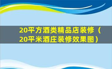 20平方酒类精品店装修（20平米酒庄装修效果图）