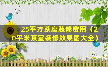 25平方茶座装修费用（20平米茶室装修效果图大全）