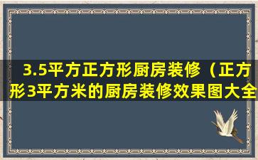 3.5平方正方形厨房装修（正方形3平方米的厨房装修效果图大全）