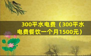 300平水电费（300平水电费餐饮一个月1500元）