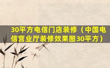 30平方电信门店装修（中国电信营业厅装修效果图30平方）