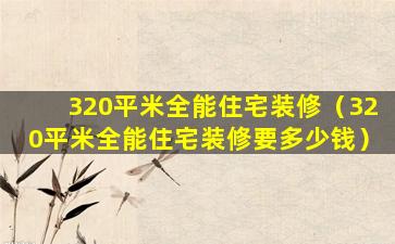 320平米全能住宅装修（320平米全能住宅装修要多少钱）