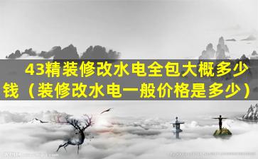 43精装修改水电全包大概多少钱（装修改水电一般价格是多少）