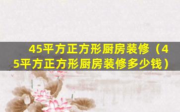 45平方正方形厨房装修（45平方正方形厨房装修多少钱）