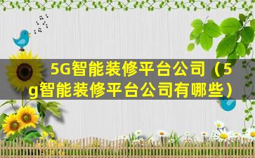 5G智能装修平台公司（5g智能装修平台公司有哪些）