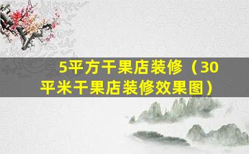 5平方干果店装修（30平米干果店装修效果图）