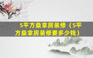 5平方桑拿房装修（5平方桑拿房装修要多少钱）