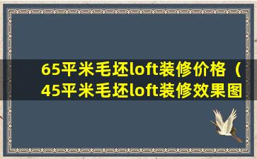 65平米毛坯loft装修价格（45平米毛坯loft装修效果图）