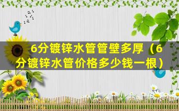 6分镀锌水管管壁多厚（6分镀锌水管价格多少钱一根）