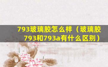 793玻璃胶怎么样（玻璃胶793和793a有什么区别）