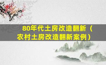 80年代土房改造翻新（农村土房改造翻新案例）