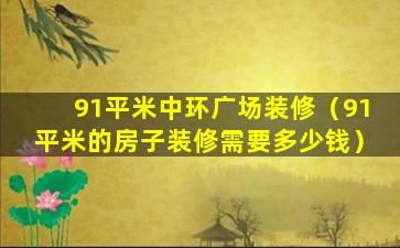 91平米中环广场装修（91平米的房子装修需要多少钱）