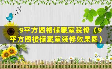 9平方阁楼储藏室装修（9平方阁楼储藏室装修效果图）