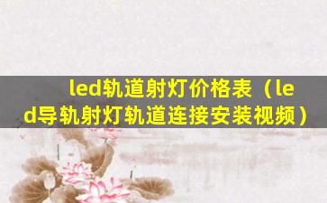 led轨道射灯价格表（led导轨射灯轨道连接安装视频）