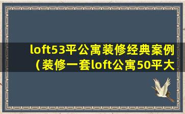 loft53平公寓装修经典案例（装修一套loft公寓50平大概需要多少钱）