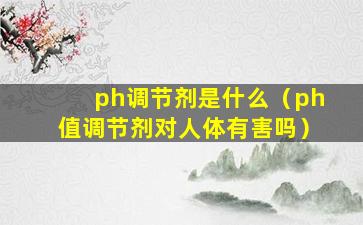 ph调节剂是什么（ph值调节剂对人体有害吗）