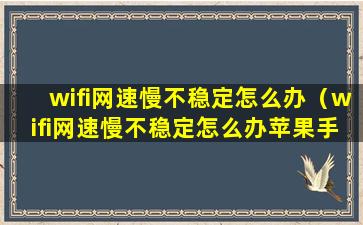 wifi网速慢不稳定怎么办（wifi网速慢不稳定怎么办苹果手机）