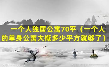 一个人独居公寓70平（一个人的单身公寓大概多少平方就够了）