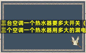 三台空调一个热水器要多大开关（三个空调一个热水器用多大的漏电保护器）