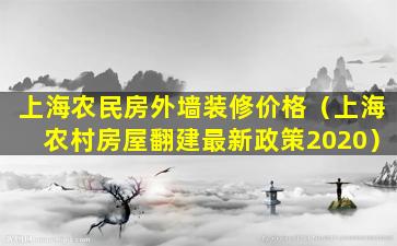 上海农民房外墙装修价格（上海农村房屋翻建最新政策2020）