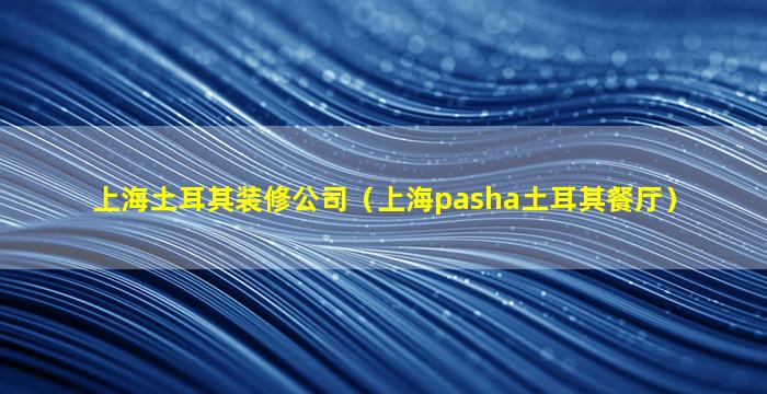 上海土耳其装修公司（上海pasha土耳其餐厅）