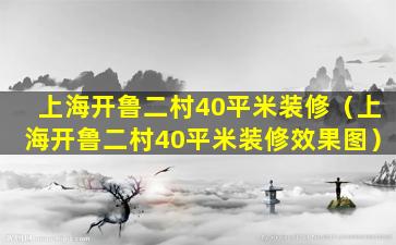 上海开鲁二村40平米装修（上海开鲁二村40平米装修效果图）