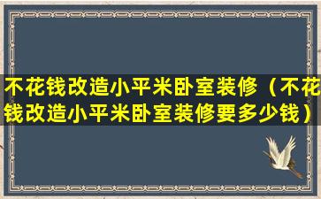 不花钱改造小平米卧室装修（不花钱改造小平米卧室装修要多少钱）