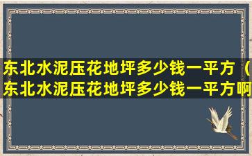 东北水泥压花地坪多少钱一平方（东北水泥压花地坪多少钱一平方啊）