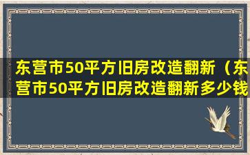 东营市50平方旧房改造翻新（东营市50平方旧房改造翻新多少钱）