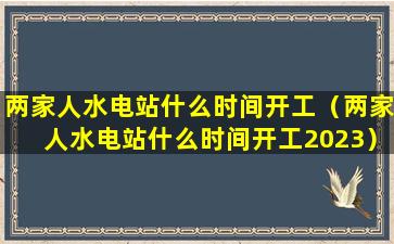 两家人水电站什么时间开工（两家人水电站什么时间开工2023）