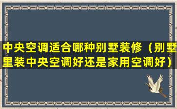 中央空调适合哪种别墅装修（别墅里装中央空调好还是家用空调好）