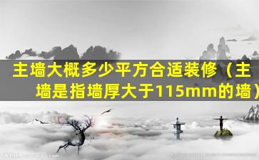 主墙大概多少平方合适装修（主墙是指墙厚大于115mm的墙）