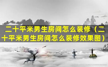 二十平米男生房间怎么装修（二十平米男生房间怎么装修效果图）