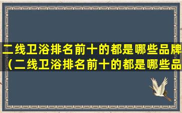 二线卫浴排名前十的都是哪些品牌（二线卫浴排名前十的都是哪些品牌的）