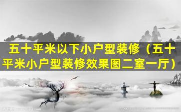 五十平米以下小户型装修（五十平米小户型装修效果图二室一厅）