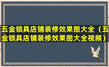 五金锁具店铺装修效果图大全（五金锁具店铺装修效果图大全视频）