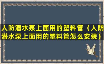 人防潜水泵上面用的塑料管（人防潜水泵上面用的塑料管怎么安装）