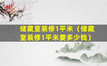 储藏室装修1平米（储藏室装修1平米要多少钱）