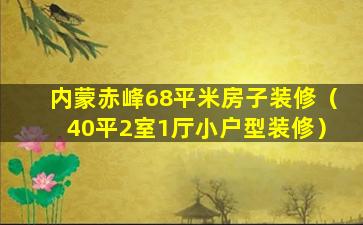 内蒙赤峰68平米房子装修（40平2室1厅小户型装修）